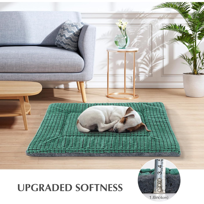 Ортопедичне ліжко для собак BVAGSS, миється, м'яке, тепле, для маленьких, середніх та великих собак, 76x50x4 см, 54x33x4 см, зелене