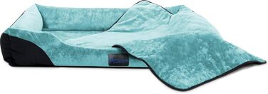 Корзина для собак Normani з ковдрою - лежанка для тварин, блакитна, 60x80 см