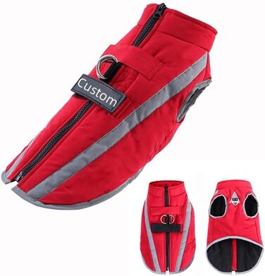 Тепла куртка для собак на зиму, водонепроникна та вітронепроникна, з написом імені та номером телефону, флісова куртка для тварин