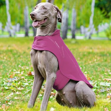 Тепла куртка VIVAGLORY для собак Cozywrap Wintermantel, флісова куртка для собак з клямками, регульована, світловідбиваюча, розмір S/XL (Fuchsia, обхват грудей 79-94 см)