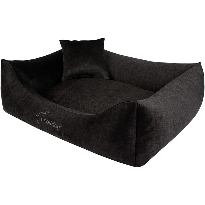 Диван для собак Leo4dog Vogue, 5 розмірів, 5 кольорів, собаче ліжко, подушка, корзина, розмір S (67x52 см), колір вугільний