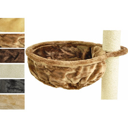 М'яке ліжечко-лежанка для котів Nanook, 40 см, лежанка-платформа для кігтеточки, світло-коричневий колір