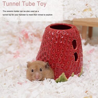 Керамічна пляшка для води для хом'яків Kelivi з кріпленням, 80 мл, без протікання, червона