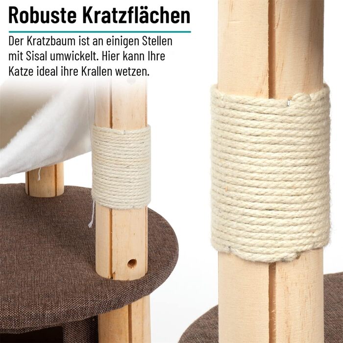 Котячий будиночок VOSS.PET Milo 70см - преміум когтеточка з платформою, гамаком та печерею