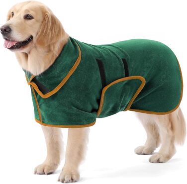 Рушник для собак PETTOM з мікрофібри, швидковисихаючий, бавовняний, супер-поглинаючий, для великих, середніх та маленьких собак (M, Зелений) M Темно-зелений