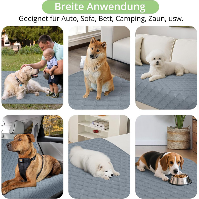 Водонепроникний коврик для собак, 137x208 см. Міцний килимок для тварин, антиковзаюча, багаторазова, можна прати в пральній машині. Захист для дивану, ліжка, автокрісла. Темно-сірий колір.