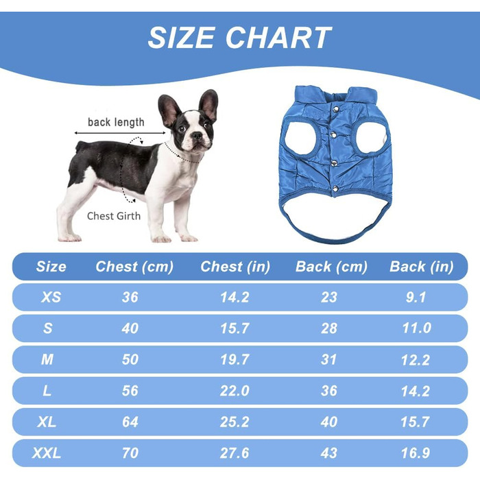 Зимовий одяг для собак Meioro: тепла куртка, флісова жилетка, м'який светшот для малих та середніх собак (XS, блакитний)