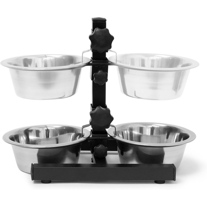 Комплект для собак Relaxdays Home Sweet Hund Deluxe L: лежак-стілець, будка, чорний, з подвійною регульованою мискою, фідер