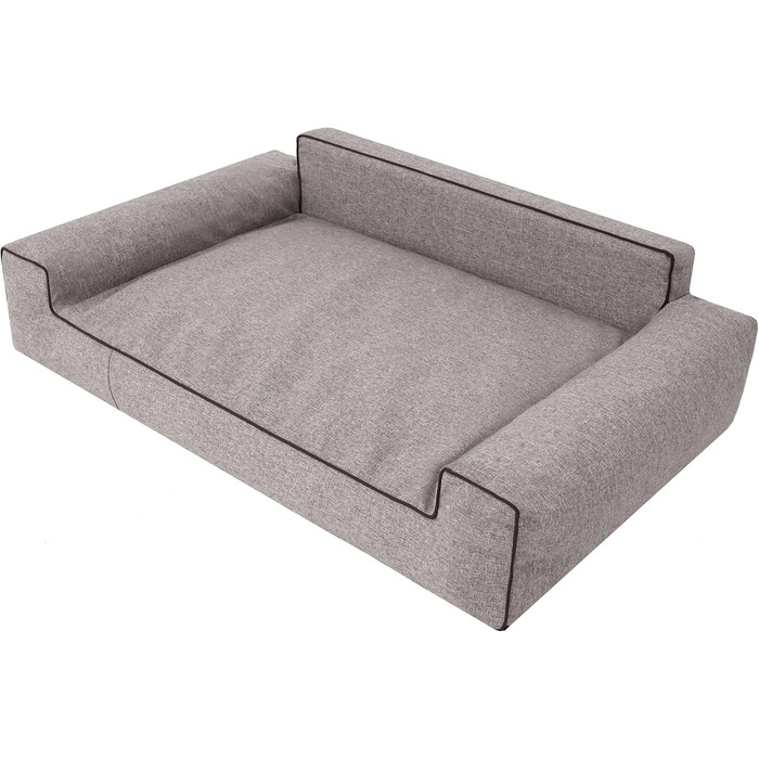 Ліжко для собак, кошик для тварин, ліжко для котів, знімний чохол, великі собаки, ліжко-софа, чорний колір, XXL (116x78 см)