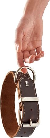 Нашийник для собак Hunter Aalborg Special, шкіряний, міцний, комфортний, розмір M, темно-коричневий, 80 см