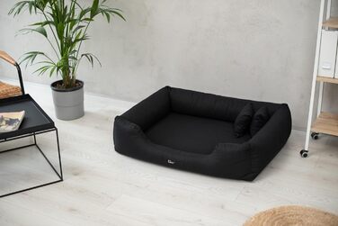 Ортопедичне ліжко для собак Bruno Grosse, середнього та малого розміру - подушка для собак, килимок для собак з тканини Aura - Memory Foam, м'яке, довговічне, стійке до зношування та розривів (XXXL, Чорний)