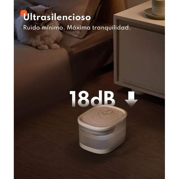 Фонтанчик для котів Homerunpet: тихий, 2.5л, бездротовий, з професійним фільтром, миється у посудомийній машині