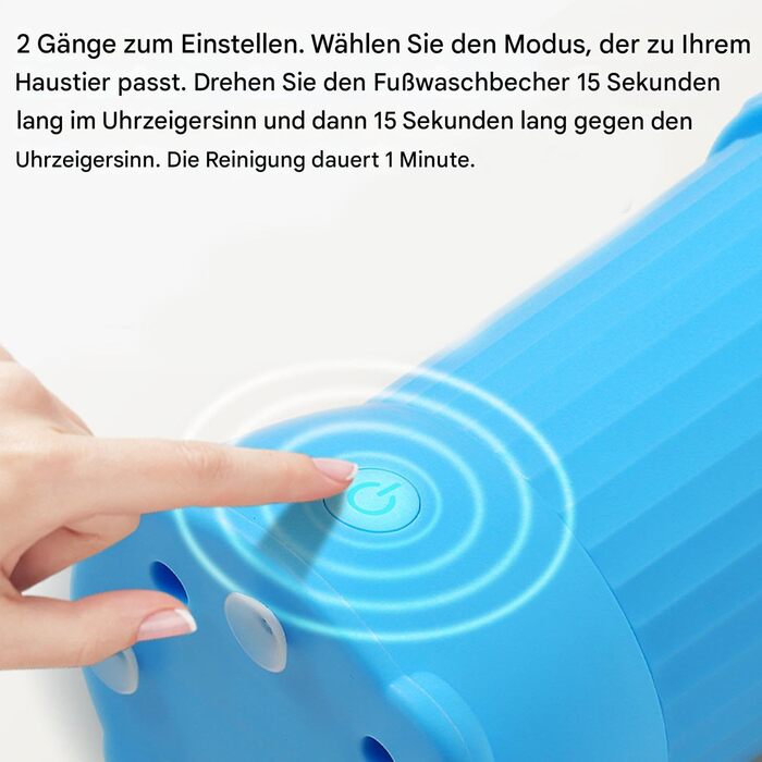 Автоматичний мийник лап для собак | USB-зарядний пристрій | Для дому, середніх та великих собак, котів | Синій