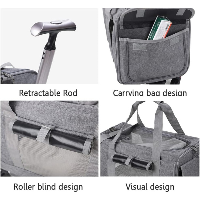 Складана переноска для собак та котів, 47x30x39 см, блакитна