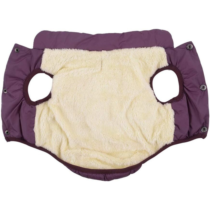 MISSMAO Теплий зимовий теплий одяг для собак з флісовою підкладкою та світловідбиваючими елементами (2XL, Темно-фіолетовий)