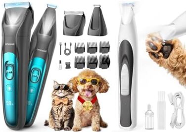 Триммер для собак Oneisall Paw Trim Pro з LED-підсвічуванням, акумуляторний. Ідеально для стрижки подушечок лап, очей, вух та обличчя.