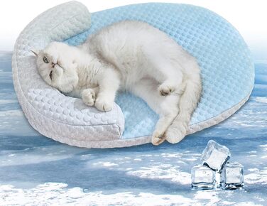 Підвісне ліжко для котів CATISM, 360° обертання, блакитне, до 20 кг