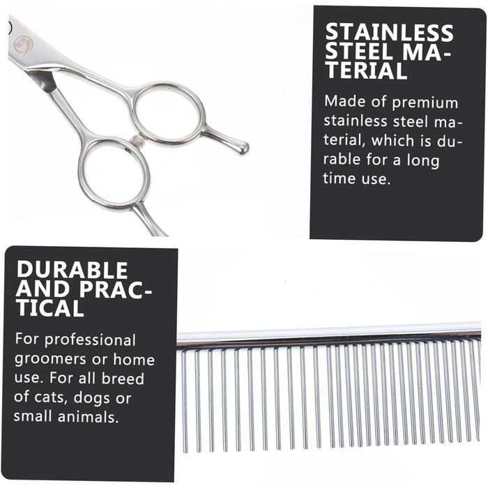 Набір ножиць для грумінгу собак з нержавіючої сталі. Інструмент для стрижки шерсті з округлими кінцями для безпечного догляду за тваринами