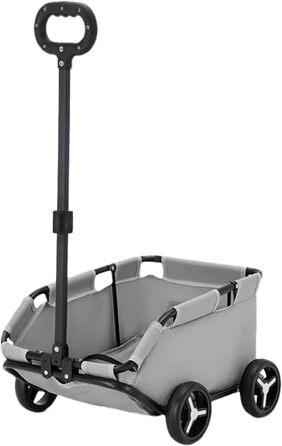 Транспортна переноска для собак та котів на колесах | Складана переноска-тролей для собак та котів (сіра)