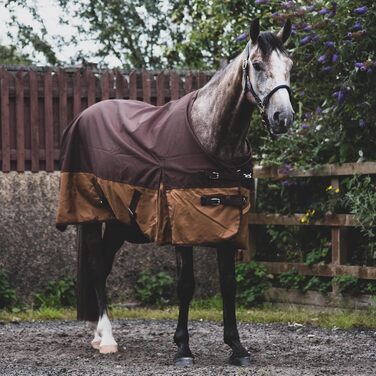 Кінська попона eQuitack 1200 ден реген з флісом, 165 см, сіро-коричнева