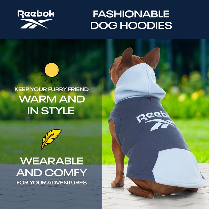 Reebok флісовий худі для собак з отвором для повідка, зимовий теплий светр для малих, середніх та великих порід, преміум якість