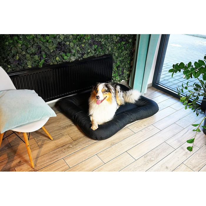Ліжко для собак 4L Textil KLEO - великі породи, XL (130x110 см), чорний колір, з блискавкою, миється