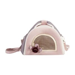 Транспортна сумка для маленьких тварин: переноска для собак, котів, шиншил | Переноска для хом'яків, кроликів, морських свинок, аксесуари для подорожей, рожева