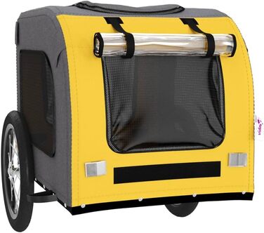 Фаркоп-причіп для собак Tidyard, 45 кг, Oxford-Gewebe, з прапором та відбивачами, жовто-сірий