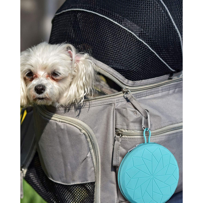 Складні миски для собак KALLAK з силікону (2 шт.) з кейсом для подорожей - для води та корму, нековзні, розкладні, для маленьких та великих собак