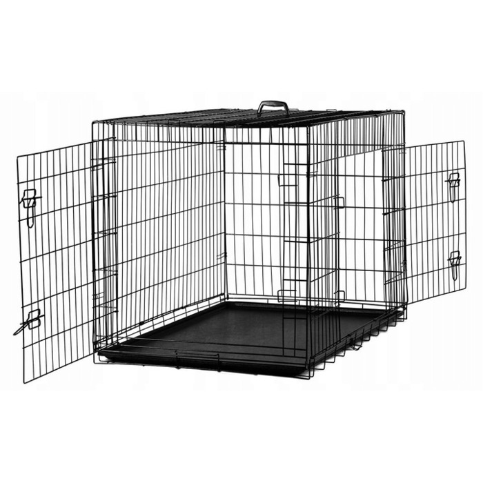 Клітка зі сталі з порошковим покриттям Ender для великих порід собак, 76 x 120 x 82 см