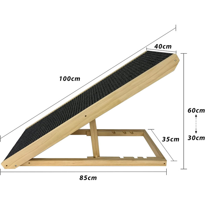 Складані пластикові сходи для собак і котів Froadp 49x38x61 см, 4 сходинки, з фетровим килимком, нековзкі, для ліжка, балкона, дивана, портативні, коричневі