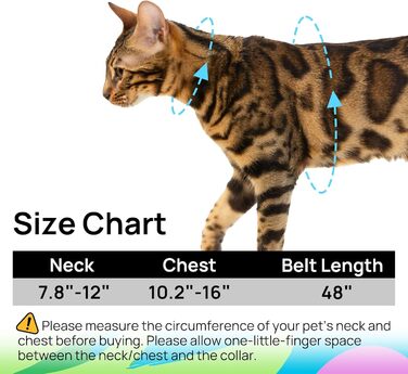 Шлейка та поводок для котів PetThem, антивитік, регульована, зручна, м'яка, легка, безпечна, для прогулянок, подорожей, кошенят, для маленьких, середніх та великих котів, колір: Hawaii Green