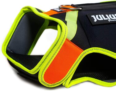 Julius-K9 IDC Мультифункціональний жилет для собак 3в1, розмір L, чорний та UV-помаранчевий
