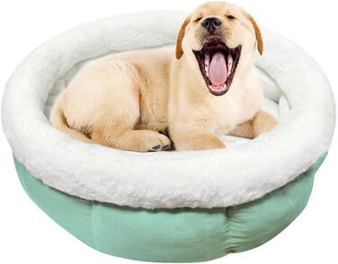 Кругле ліжко для котів та собак, 50x50x20 см, м'яке, зелене, для маленьких тварин