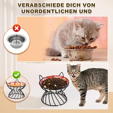 Підвищений годівниця для котів, кераміка, анти-блювотна, 250 мл, темно-синій