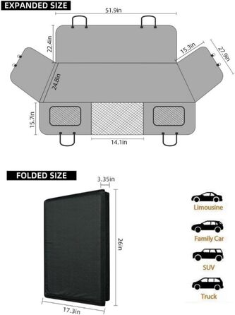 Подовжувач сидіння заднього ряду, чохол для автосидіння для собак, надувний матрац для кемпінгу, гамак, туристичне ліжко, не надувний матрац для авто, SUV, вантажівка, чорний