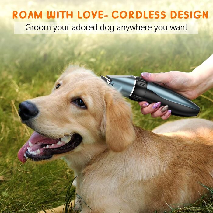 Електрична машинка для стрижки собак та котів YAZ EKY Leise Profi, з 4 гребінцями, для густого та кучерявого волосся