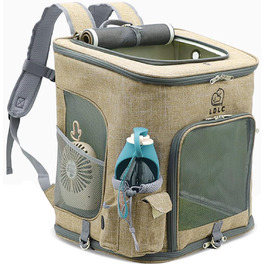 PETCUTE Рюкзак для собак і котів, складаний, з знімною підкладкою, дихаючий, з регульованими ременями, сумка для подорожей на відкритому повітрі (жовтий)