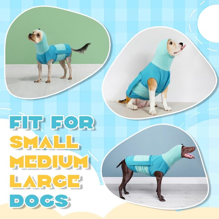 Подовжувач тривожності для собак Hoodie, теплий одяг для собак проти страху феєрверків, жилет для маленьких собак, антистресовий одяг з високим коміром, захист вух для собак, синій (XS)