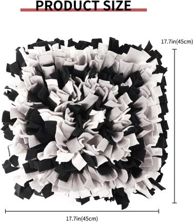 Килимок для нюхання собак IEUUMLER IE075 (45x45 см, чорний+сірий+білий) - тренувальний килимок для собак та котів
