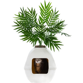 Квіткова кімната для кота Courtyard від Good Pet Stuff: закритий лоток з фільтром, легкий у догляді, біла береза