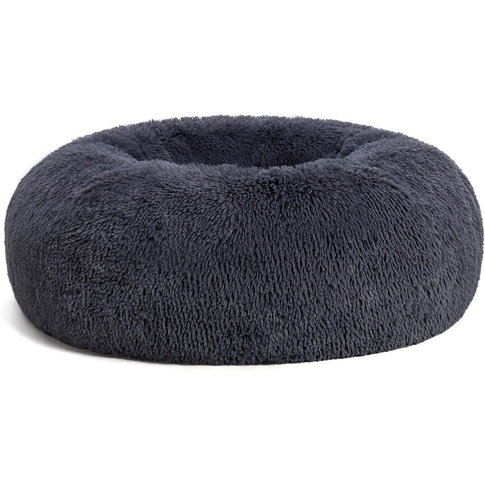 Ортопедичне ліжко для собак, кругле, м'яке, для котів та собак, ліжко-лежанка, кошик для собак, 100 см, темно-сірий, 100x100x20 см