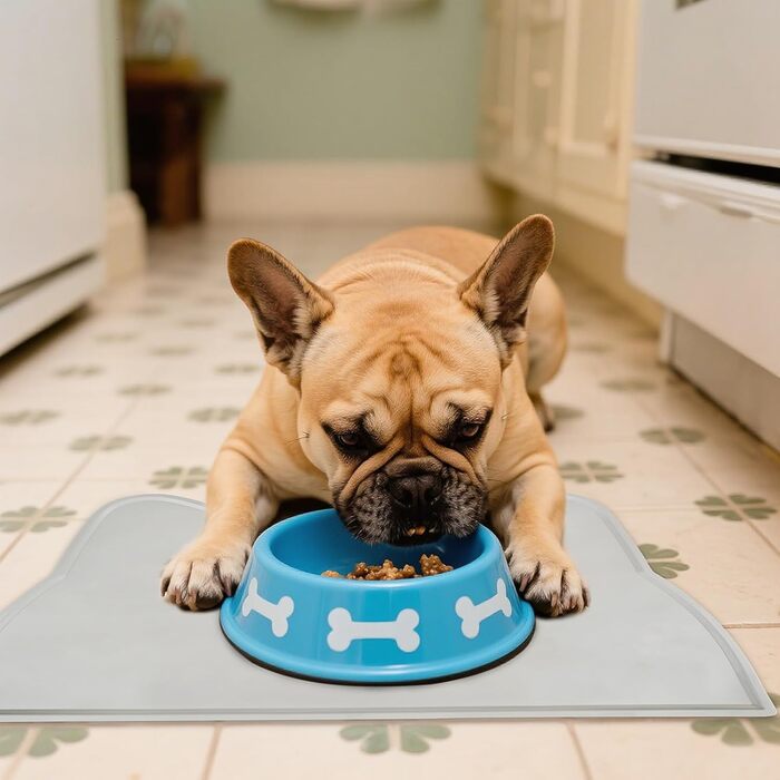 Килимок для котячого корму, силіконовий, неслизький, вологостійкий, сірий