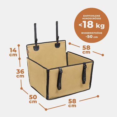 Автокрісло для собак Wuglo Extra Stabiler – надійне, водонепроникне автокрісло для собак середніх розмірів до 18 кг, бежеве