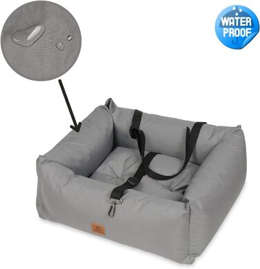 Автокрісло для собак, переноска для тварин у машину, 56x51x20 см (Сірий)