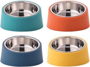 Миска для собак та котів Fuwok, нахилена під кутом 15°, знімний, неслизький, антивитікаючий дизайн, 2 шт. (Червоний, S)