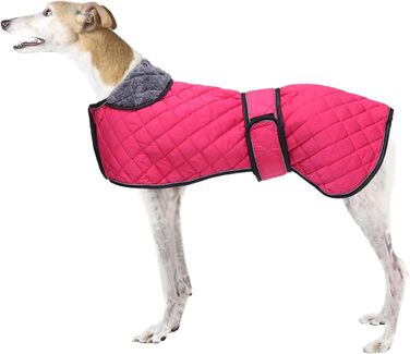 Водонепроникний теплий зимовий одяг для собак породи Віндгаунд, Уіппет, Лурчер. Зимова куртка для собак з флісовою підкладкою, регульована, для середніх та великих порід, темно-синій, розмір S (L(спина: 61-64 см))