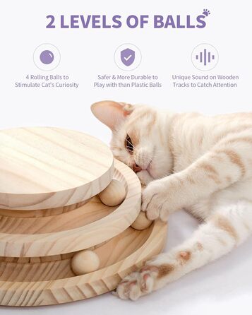 Дряпак для котів Made4Pets, двошаровий, 45 см, сучасний сизаль, інтерактивна іграшка з підвішеною кулею, котячий ігровий комплекс для дому