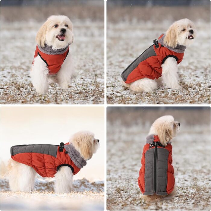 Тепла зимова жилетка для собак Savlot з D-кільцем (3XL, червона)
