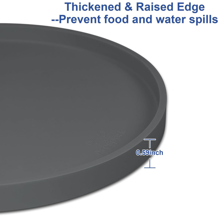 Силіконовий килимок для годування домашніх тварин Arespark: неслизький, водонепроникний, з піднятими бортиками, запобігає розливу, круглий, 20.3 x 20.3 см, 4 шт.